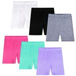 Auranso Girls Dance Shorts Breathable and Comfy Kids Cycling Shorts 6 Pack Stretchy Dancing Bike Pants for Girl Sports Play Underdress 4-5 Years