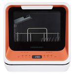 Cookology CMDW2 Compact Mini Portable Counter Top, Tabletop Dishwasher Small, 7 Wash Cycles with ECO Friendly Mode and Baby Bottle Rack - In Orange