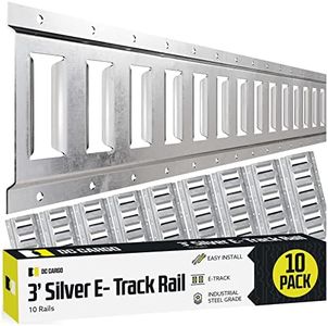 DC Cargo Mall Outdoor E Track Tie Down Rail Kit 3'(10Pack) for Garages, Vans, Trailers, Motorcycle Tie Downs, ATV Mountings-ETrack Bar Rails–Galvanized Steel-Secure Cargo & Heavy Loads Up to 2,000 lbs