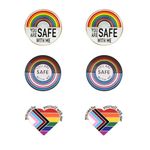 6pcs Rainbow Brooch Pride Ally Pins LGBTQ Supports Badge Lapel Pins for Backpacks Hats Clothes Bag DIY Accessories Decoration (one, new)