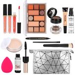 Professional All in one Makeup Set, Fenshine Cosmetic Make Up Starter Kit With Storage Bag Portable Travel Make Up Palette Eyeshadow Foundation Lip Gloss for Teenage & Adults (13pcs)