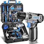 Power Drill Tool Set Kit：DEKOPRO Tools Sets Combo Box Set with 8V Cordless Electric Drill Driver for Home Basic Repair, Household Starter Kit Case