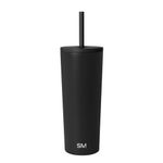Simple Modern Insulated Tumbler with Lid and Straw | Iced Coffee Cup Reusable Stainless Steel Water Bottle Travel Mug | Gifts for Women Men Her Him | Classic Collection | 710ml | Midnight Black