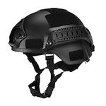 eamqrkt Military Tactical Helmet Airsoft Gear Paintball Head Protector with Night Vision Sport Camera Mount,Black