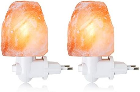 OHLGT Lampe de sel, de l'Himalaya de nuit lampe en cristal de lumière Salt Lampe à la main Sculptée lumière de sel (Deux prises suspendues)