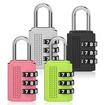 Combination Lock for Locker, 4 Packs Luggage Locks 3 Digit Suitcase Lock Resettable Padlock Outdoor Weatherproof Number Lock for Gym Locker Toolbox Case Backpack