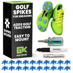 Golfkicks Golf Traction Kit for Sneakers with DIY Golf Spikes - Add Golf Cleats to Any Shoe, 20 Count - As Seen On Shark Tank - Water (Blue)