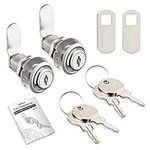 Naissian Cabinet Door Locks, Toolbox Mail Box Lock Set for Home Furniture File Cabinet Drawer Locks with Key,1 1/2inch Fits on 1 3/16inch Max Door Thickness, Pack of 2 Locks with 4 Keys Alike