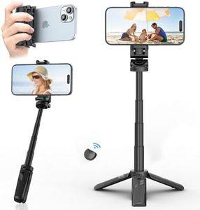 Ulanzi JJ02 Treppiede per Cellulare, 3 in 1 Bluetooth Selfie Stick Smartphone Capgrip con Telecomando, Mini Treppiede Estensibile, per Cellulare per smartphone iPhone/Samsung/Android, 2 Slitte Fredde