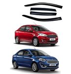 Auto_smart_Look Car Unbreakable Door Visor/Wind Deflector Suitable For Ford Figo Aspire (2016 To Present) Type-1 & 2 (Set Of 4 Pcs), Black