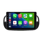 1280 x 720 Andorid 12 8 Core 2+32GB Radio for Fiat 500 500C 2007-2015 Stereo Replacement Dash Kit, 9" IPS Touch Screen Built-in Car-Play Android Auto GPS Navigation SWC DSP RDS Rear View