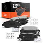 A-Premium Front and Rear Ceramic Disc Brake Pads Set Compatible with Select Dodge and Jeep Models - Nitro 2007-2011, Liberty 2008-2012, Wrangler 2007-2017, Wrangler JK 2018, with Hardware, 8 Pcs