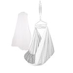 beetot New Born Baby Swing Cradle (jhula) | Cradle Cloth with Removable Mattress Bed, Mosquito net, Spring and Triangle Hanger | Weight Capacity up to 20kg | Age from 0-12 Months (Light Melanchi)