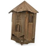 VIREESR Wooden Castle Bat Houses for Outside Bat Box for Outdoors - Large Three Chamber Box Perfectly Designed to Attract Bats - Durable and Easy to Hang (Bat House Ⅰ Brown)