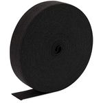 H&S Black Roll of Elastic Band for Sewing and Knitting - 1/4 Inch Black Round Waistband Elastic Cord for Crafts and Fabric Accessories - Black Thick Elastic for Dress-Making