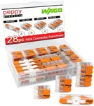 WAGO 221 Lever Nuts 28pc Compact Splicing Wire Connector Assortment with Case | Includes (8X) 221-2401, (8X) 221-412, (8X) 221-413, (4X) 221-415