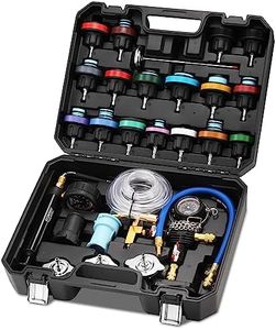 FOUR UNCLES Radiator Coolant Pressure Tester & Vacuum Refill Kit, 28-Piece Universal Cooling System Radiator Leak Tester Kit & Refiller (Black)