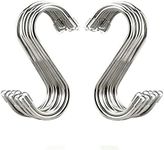 20 Pack S Shaped Hooks Stainless Steel Metal Hangers Hanging Hooks for Kitchen, Work Shop, Bathroom, Garden