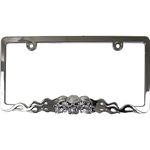 Custom Accessories 92812 Skull in Flames License Plate Frame