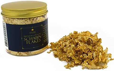 Barnabas Blattgold: Imitation Gold Leaf Flakes 20g - Gold Flakes for Resin and Crafts - Abburstig Gold Leaf Foil for Gilding, Painting, and Arts