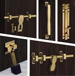 Plantex Stainless Steel Door Kit for Single Door/Door Hardware/Door Accessories (10 inch Al-Drop,8 inch Latch, 7 inch 2 Handles,7 inch Tower Bolt and 4 inch Door Stopper) - (DMAL-03-Brass Antique)