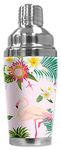 Mugzie 20 Ounce Stainless Steel Cocktail Shaker with Insulated Wetsuit Cover - Flamingos