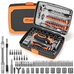 68pcs Screwdriver Bit Set, Magnetic Screwdriver Bit Set Drill Bit Set, with Rotatable Ratchet Handles, extensions bar and Storage Case, CR-V Steel, Security Screwdriver Set for Daily life/work needs