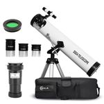SSEA Telescope -Mod 70076 Reflector Astronomical Telescope- HD Precise Optics -(with Full Size Stand-for) All -Multi Power Enhance Optics Aperture Modal 70076 mm with Bag