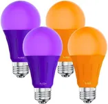 SLEEKLIGHTING LED A19 Light Bulb, 120 Volt - 3-Watt Energy Saving - Medium Base - UL-Listed LED Bulb - Lasts More Than 20,000 Hours (Purple and Orange)