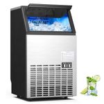 DORTALA Commercial Ice Maker Machine, Stainless Steel Freestanding & Under Counter Ice Machine with Self Cleaning Function, 24H Timer, 110LBS/Day, 45 Cubes in 12-18 Mins for Restaurants, Home Bars