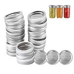 SHAREMI 24PCS Canning Lids with Bands, Regular Jar Lids for Mason Jars, Ball, Canning, Rust-Proof Split-Type Leak Proof (Lids&Rings - Regular 70mm, Silver)