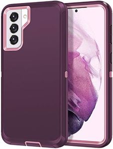 I-HONVA for Galaxy S21 5G Case Shockproof Dust/Drop Proof 3-Layer Full Body Protection [Without Screen Protector] Rugged Heavy Duty Cover Case for Samsung Galaxy S21 5G 6.2 2021, Purple/Pink