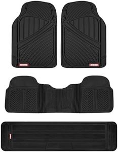 Motor Trend 3 Row Odorless Rubber Floor Mats & Liners for Car SUV Van, Durable Heavy Duty Polymerized Latex Full Interior Protection, Extra-High Ridgeline Design, Black, Model Number: MT-773-801-BK