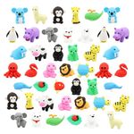 45 Pcs Animal Rubber Erasers, VEGCOO Novelty Erasers Cute Puzzle Animal Erasers, Small Pencil Erasers for Students Kids Homework School Classroom Rewards Prizes Party Favors Stationery Supplies