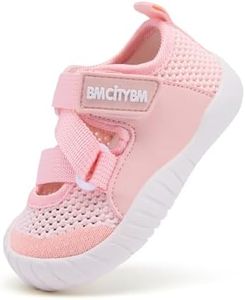 BMCiTYBM Baby Boy Girl Sandals Closed Toe Summer Lightweight Shoes Infant Non-Slip First Walking Sneakers 6 9 12 18 24 Months Pink Size 18-24 Months Toddler