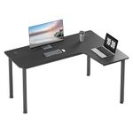 EUREKA ERGONOMIC L Shaped Desk 155x110cm Gaming Desk Corner Computer Desk Large Home Office Desk with Cable Management, Mouse Pad