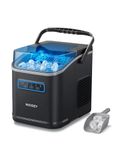 HiCOZY Ice Maker, Countertop Ice Machine with Handle, Ice in 6Mins, 12KG in 24Hrs, Portable Ice Maker Machine with Self-Cleaning for Home/Kitchen/Party/Bar (Black)