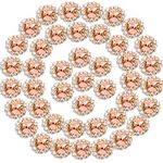 Premium Crystal Rhinestones Sew on, 50Pcs Bright Flatback Beads Buttons with Diamond, DIY Craft Perfect for Clothes Garment, Clothing, Bags, Shoes, Dress, Wedding Party Decoration (Rose Gold)