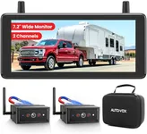 Auto-Vox Wireless Backup Camera Magnetic:7.2" 1080P Split-Screen DVR Monitor,Dual Camera,6600mAh Long-Life Rechargeable Battery,Trailer Camera with IR Night Vision for RV,Truck