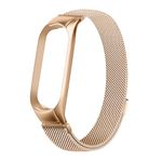 Tobfit Magnetic Strap Compatible for Xiaomi Band 5/6 (Watch Not Included), Stainless Steel Chain Strap with Magnetic Buckle, Sport Replacement Watchstrap for Women Men (Rose Gold)