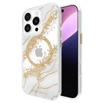 Case-Mate Case for iPhone 16 Pro [12ft Drop Protection] Protective Cover for iPhone 16 Pro 6.3" [Compatible with MagSafe] Cute Sparkle Gold Accents Back Cover Case with Shockproof Tech - Karat Granite