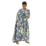 IUEIUEG Kids Boys Girls Glow in the Dark Blankets Children Galaxy Stars Pattern Flannel Fleece Blanket Dino Planets Stars Safari Gaming RaceGlow All Seasons Blanket (Dino)