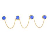 VAMA Original Round Gold Plated Kurta Buttons Studs Cufflinks With Chain for Men & Women (Navy Blue Kurta Buttons)