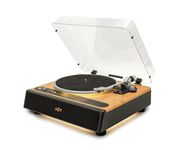 House of Marley Soul Rebel Bluetooth Turntable - 3-Speed Sustainably Crafted Vinyl Record Player with Built-in Speakers, Included Audio-Technica Cartridge, LED Light, Metal Platter & Built-In Pre-Amp