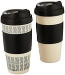 Copco 5237160 Reusable, Insulated Double Wall Travel Mugs 16-Ounce White/Black, 2 Count (Pack of 1)