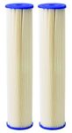 Pentair Pentek ECP20-20BB Big Blue Sediment Water Filter, 20-Inch, Whole House Heavy Duty Pleated Cellulose Polyester Replacement Cartridge, 20" x 4.5", Blue End-Cap, 20 Micron, Pack of 2