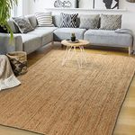 Signature Loom Handcrafted Farmhouse Jute Accent Rug (6 ft x 9 ft) - Soft & Comfortable Jute Area Rug - Natural Jute Rug to Bring a Sense of Peace & Relaxation – Jute Rugs for Living Room