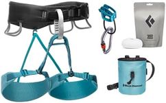 BLACK DIAMOND Momentum Women's Climbing Harness Package, Medium, Aqua Verde