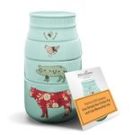 Pavilion Gift Company 23130 Live Simply Bee Chicken Pig and Cow Measuring Cups, Teal