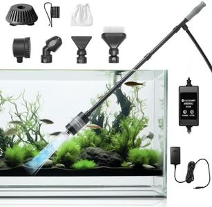 SainSmart XpertMatic Aquarium Gravel Cleaner, 528GPH/28W Powerful Fish Tank Cleaner, Adjustable Water Flow Aquarium Cleaner Kit, Electric Gravel Vacuum for Sand Washing and Water Changing